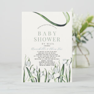 Elegante Sneeuwklokjes Watercolor Baby Shower per Kaart