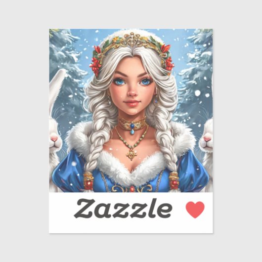 Elegante Sneeuwmaagd Winter Charme Sticker (Vel)