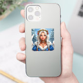 Elegante Sneeuwmaagd Winter Charme Sticker (Telefoon)