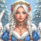 Elegante Sneeuwmaagd Winter Charme Sticker (Voorkant)