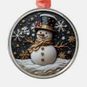 Elegante Sneeuwman Kerst Ornament (Voorkant)