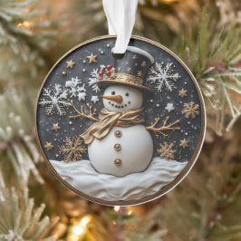 Elegante Sneeuwman Kerst Ornament