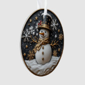 Elegante Sneeuwman Kerst Ornament (voorkant)