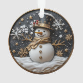 Elegante Sneeuwman Kerst Ornament (achterkant)