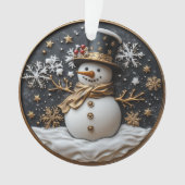 Elegante Sneeuwman Kerst Ornament (voorkant)