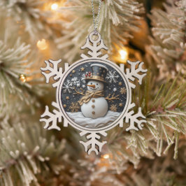 Elegante Sneeuwman Kerst Ornament