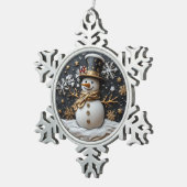 Elegante Sneeuwman Kerst Ornament (Rechts)
