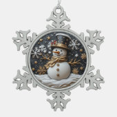 Elegante Sneeuwman Kerst Ornament (Voorkant)