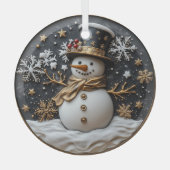 Elegante Sneeuwman Kerst Ornament (Voorkant)