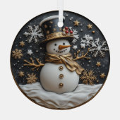 Elegante Sneeuwman Kerst Ornament (Achterkant)