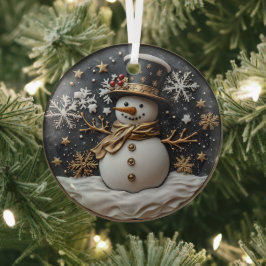 Elegante Sneeuwman Kerst Ornament