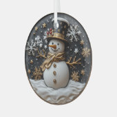 Elegante Sneeuwman Kerst Ornament (Voorkant links)