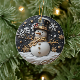 Elegante Sneeuwman Kerst Ornament