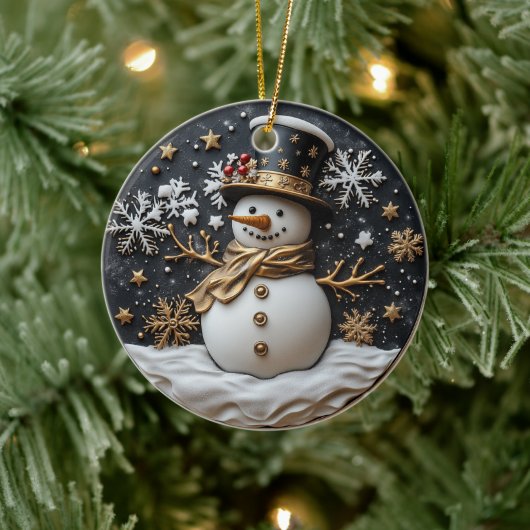 Elegante Sneeuwman Kerst Ornament (Boom)