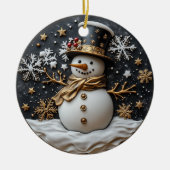 Elegante Sneeuwman Kerst Ornament (Voorkant)