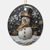 Elegante Sneeuwman Kerst Ornament (Links)