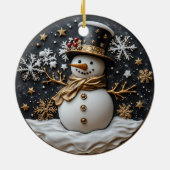 Elegante Sneeuwman Kerst Ornament (Achterkant)