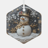 Elegante Sneeuwman Kerst Ornament (Voorkant)