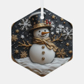 Elegante Sneeuwman Kerst Ornament (Achterkant)