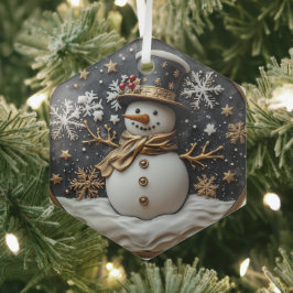Elegante Sneeuwman Kerst Ornament