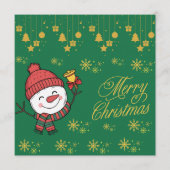 Elegante Sneeuwman Kerstkaart (Voorkant)