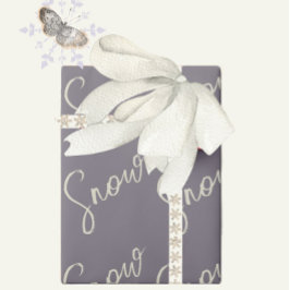 Elegante sneeuwscript suikerpruim paarse botercrèm cadeaupapier