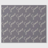 Elegante sneeuwscript suikerpruim paarse botercrèm cadeaupapier (Vlak)