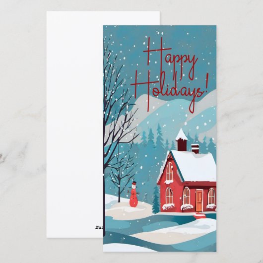 Elegante sneeuwval feestelijke Kerstmis Gelukkig Feestdagenkaart (Voorkant / Achterkant)