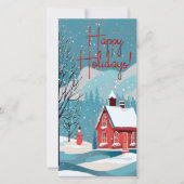 Elegante sneeuwval feestelijke Kerstmis Gelukkig Feestdagenkaart (Voorkant)