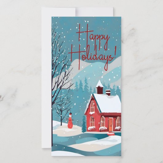 Elegante sneeuwval feestelijke Kerstmis Gelukkig Feestdagenkaart (Voorkant)