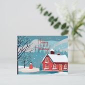 Elegante sneeuwval feestelijke Kerstmis Gelukkig Feestdagenkaart (Staand voorkant)