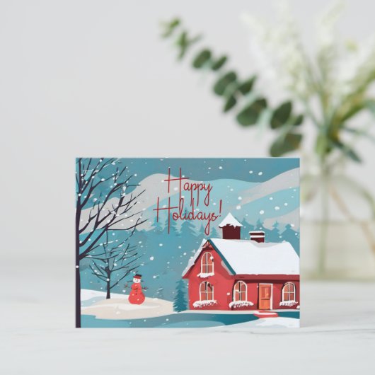 Elegante sneeuwval feestelijke Kerstmis Gelukkig Feestdagenkaart (Staand voorkant)