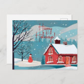 Elegante sneeuwval feestelijke Kerstmis Gelukkig Feestdagenkaart (Voorkant / Achterkant)