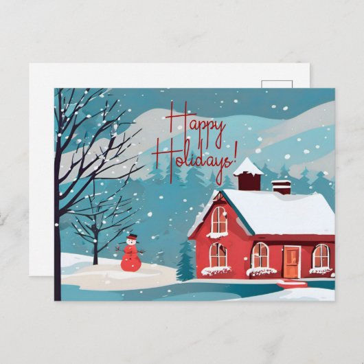 Elegante sneeuwval feestelijke Kerstmis Gelukkig Feestdagenkaart (Voorkant / Achterkant)