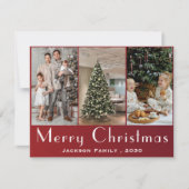 Elegante Sneeuwvlok 3 Foto Collage Kerstmis  Feestdagenkaart (Voorkant)