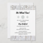 Elegante Sneeuwvlok Baby shower Invitation Kaart (Voorkant)