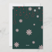 Elegante sneeuwvlok bloemenvrolijke kerstfoto feestdagenkaart (Achterkant)