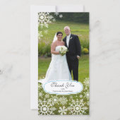 Elegante sneeuwvlok bruiloft Bedankt (Voorkant)