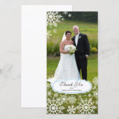 Elegante sneeuwvlok bruiloft Bedankt (Voorkant / Achterkant)