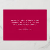 Elegante sneeuwvlok Foto Kerstmis Folie Feestdagenkaart (Achterkant)