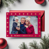 Elegante sneeuwvlok Foto Kerstmis Folie Feestdagenkaart