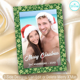 Elegante sneeuwvlok Foto Lijst Creëer Uw eigen tek Feestdagenkaart