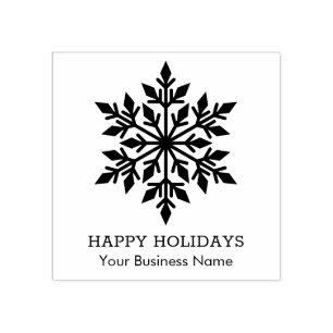 Elegante Sneeuwvlok Gelukkige Vakantie Kleine Zake Rubberstempel