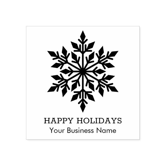 Elegante Sneeuwvlok Gelukkige Vakantie Kleine Zake Rubberstempel (Afrduk)