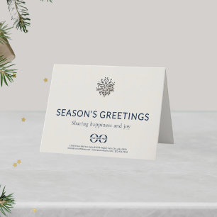 Elegante sneeuwvlok gevouwen zakelijke vakantie feestdagen kaart