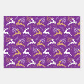 Elegante Sneeuwvlok Goud Wit Rendier Kerstmis Inpakpapier Vel (Voorkant 2)