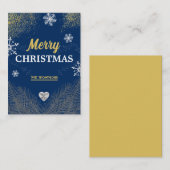 Elegante sneeuwvlok gouden glitters kerst notitiekaartje (Voorkant / Achterkant)