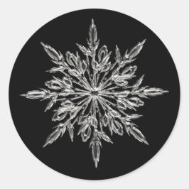 Elegante Sneeuwvlok Ijs Kristal Kerst Envelope Zeg Ronde Sticker