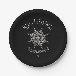 Elegante Sneeuwvlok Ijs Kristal Kerst Papieren Bor Bordje