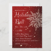 Elegante sneeuwvlok in rode bal kaart (Voorkant)